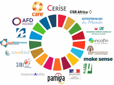 Le logo de l'association Cerise avec l'ensemble des entreprises sociales pour les ODD et l'Agenda 2030